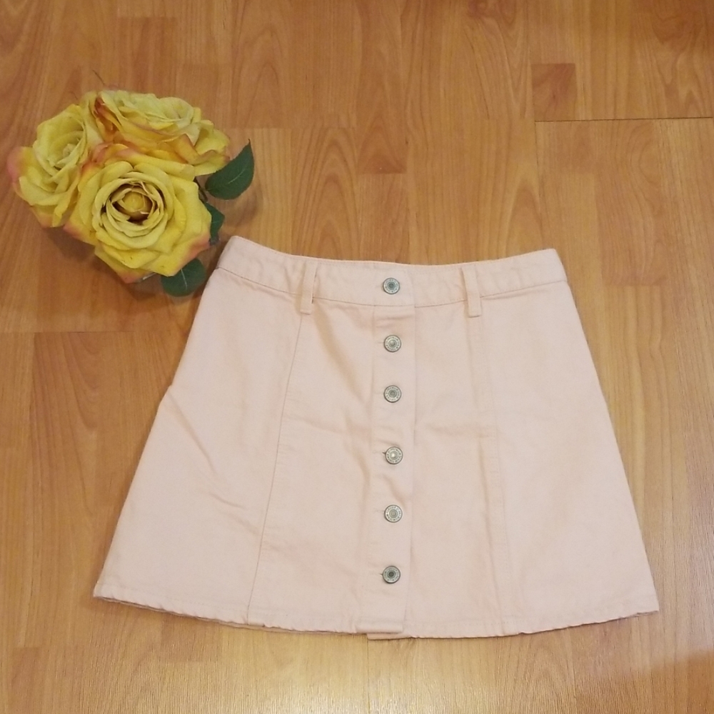 Used Forever 21 Pink Denim Mini Skirt